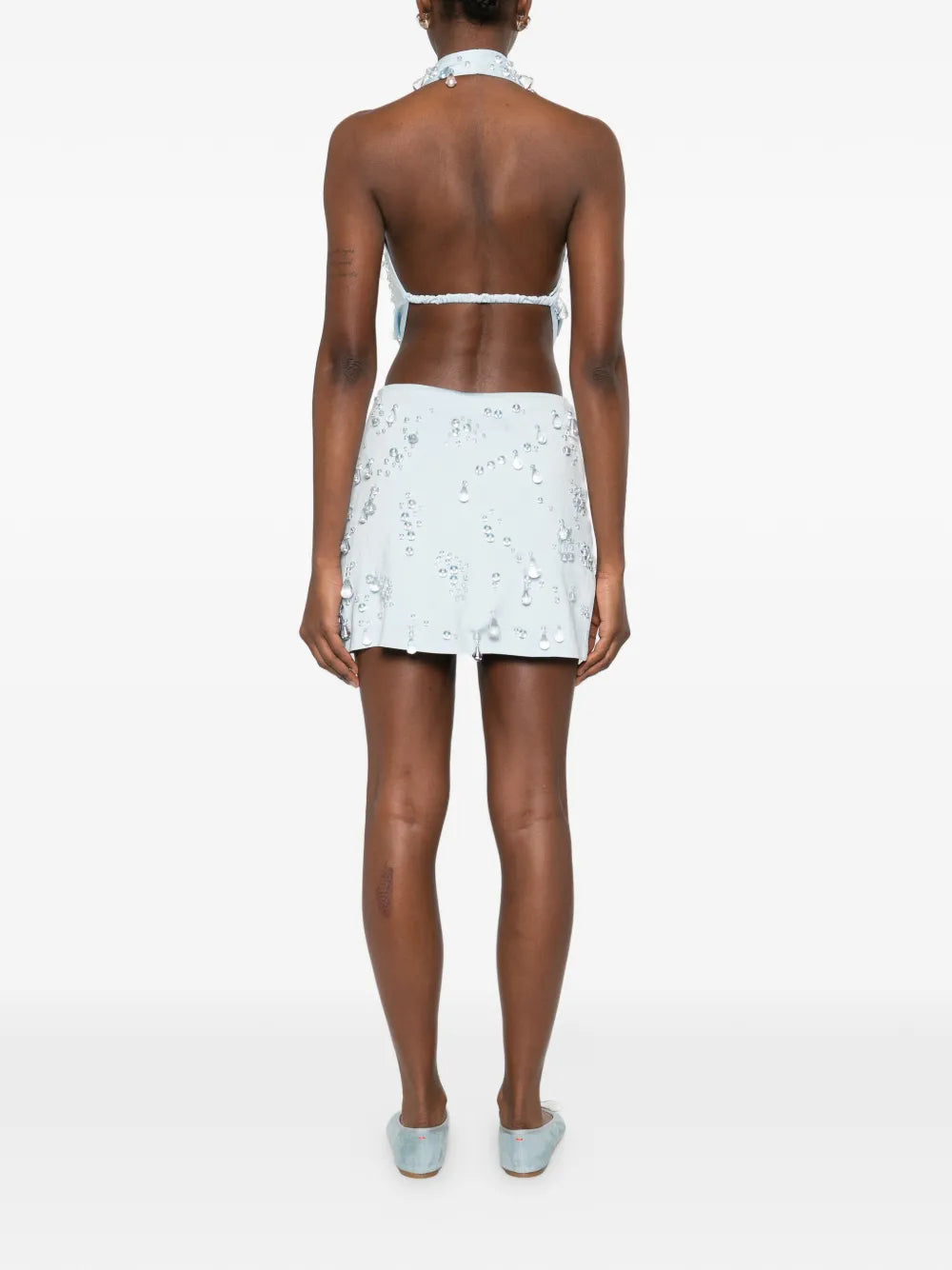 Cult Gaia Cutout Beaded Mini Dress