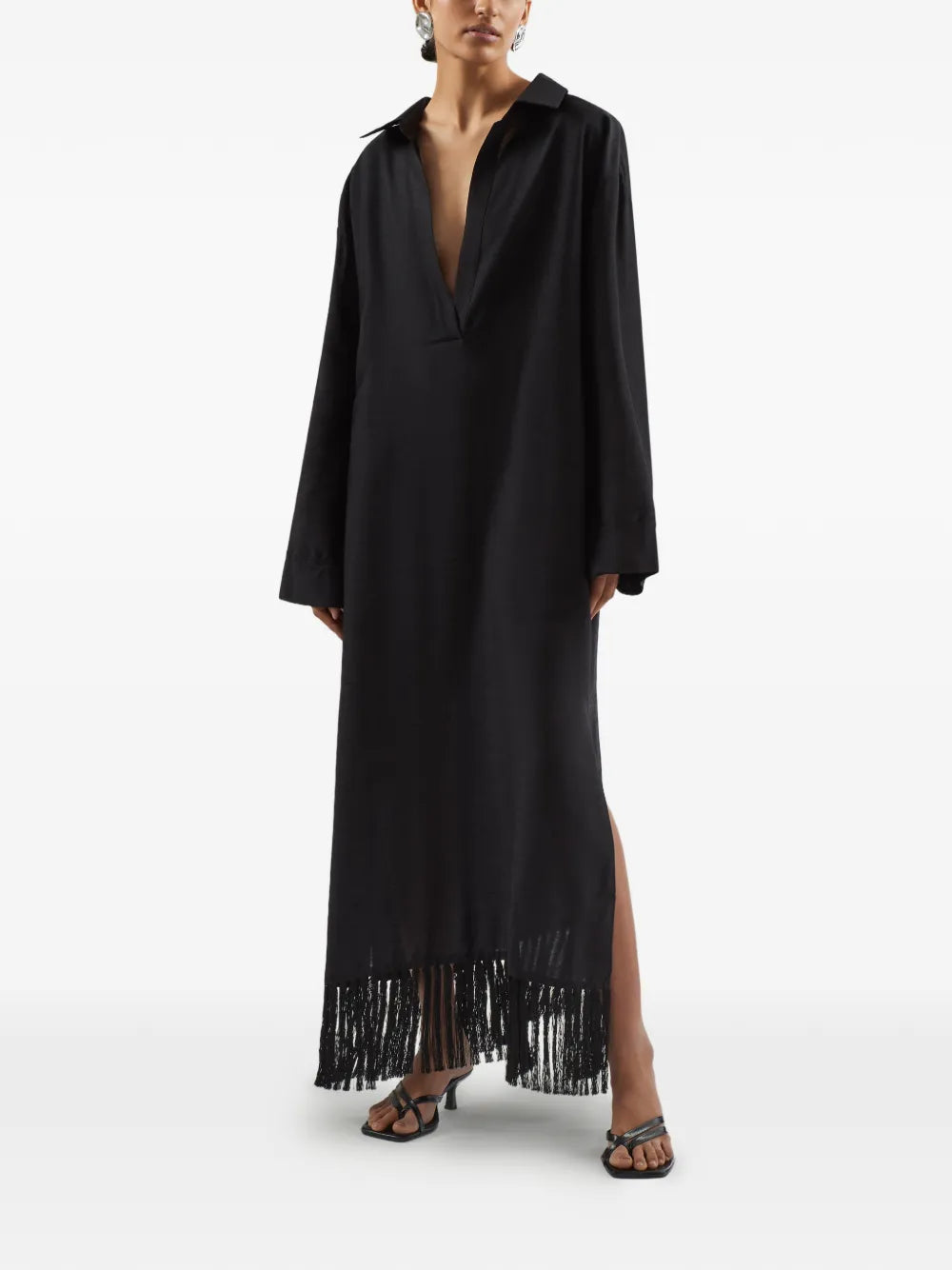 Taller Marmo Bordighera Fringed Hem Maxi Dress
