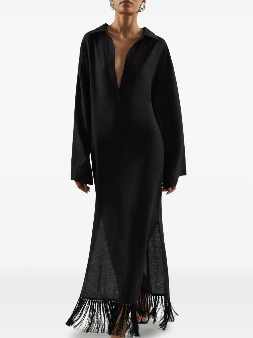 Taller Marmo Bordighera Fringed Hem Maxi Dress