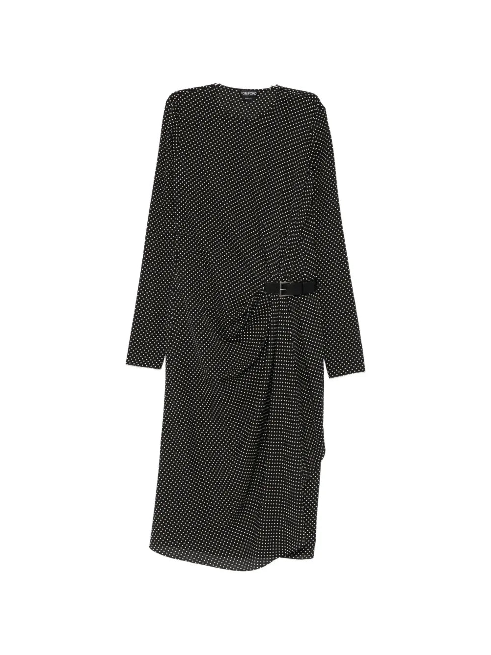 Tom Ford Polka Dot Belted Midi Dress