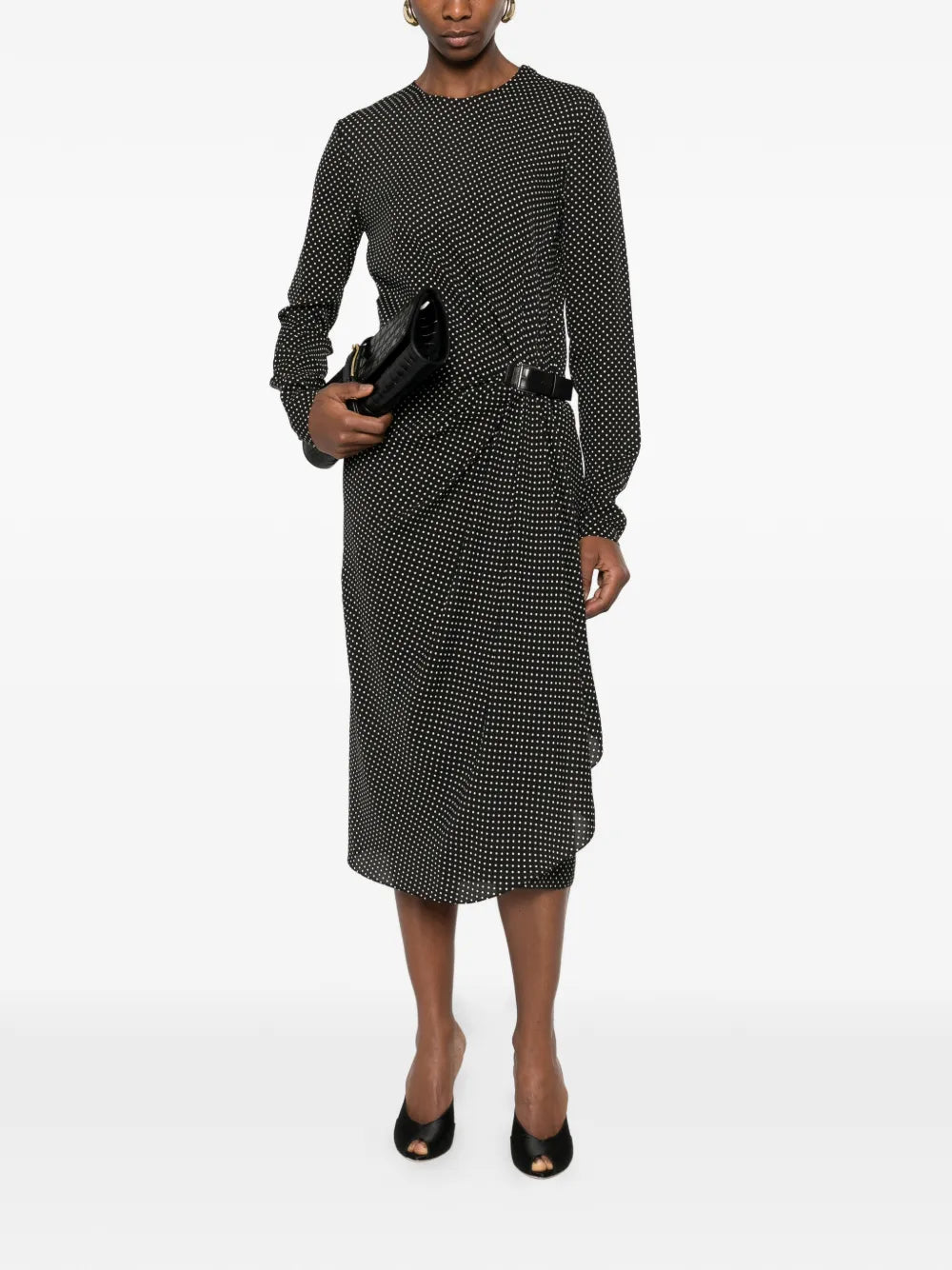 Tom Ford Polka Dot Belted Midi Dress