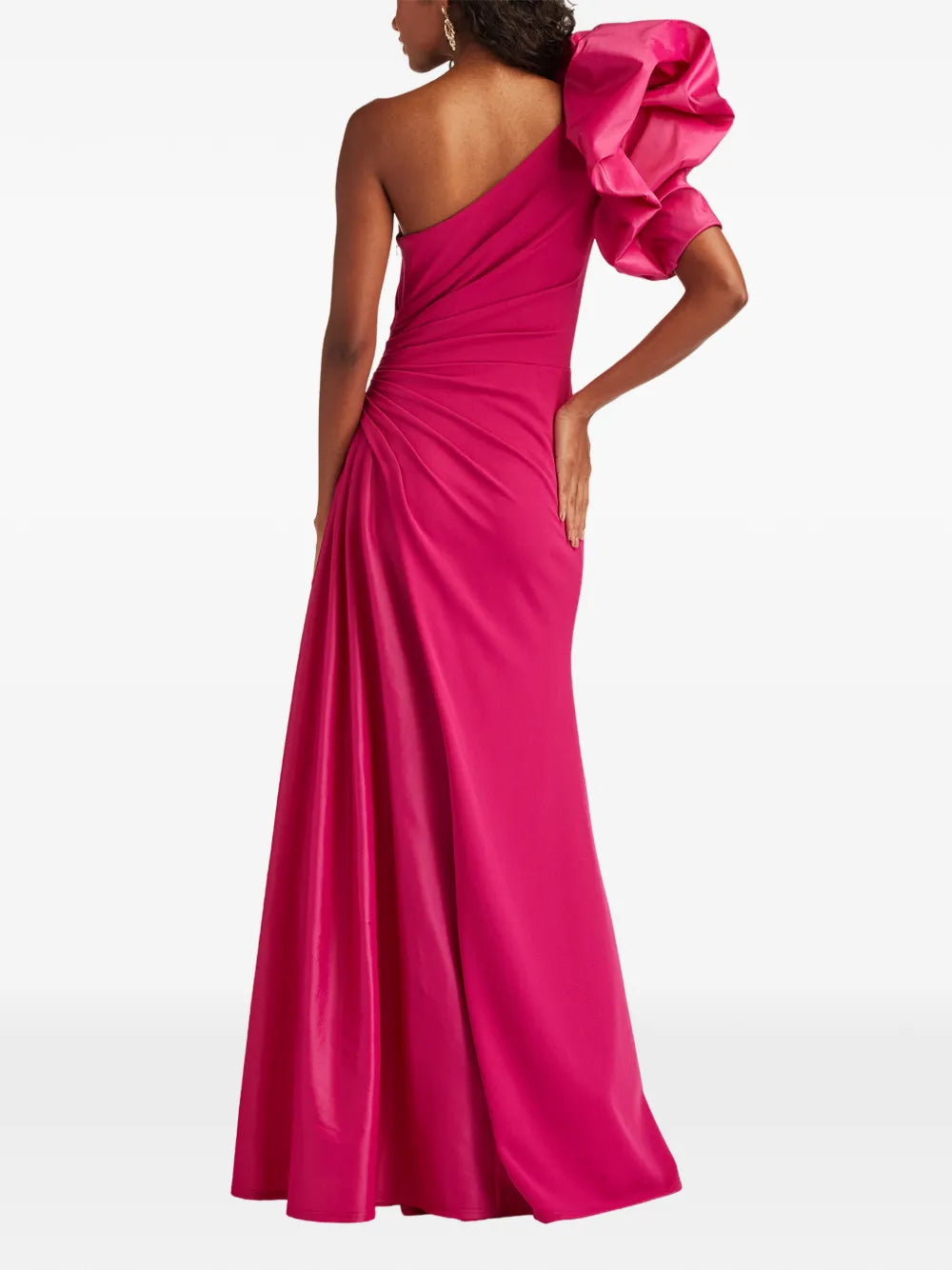 Tadashi Shoji One Shoulder Ruffled Maxi Dress