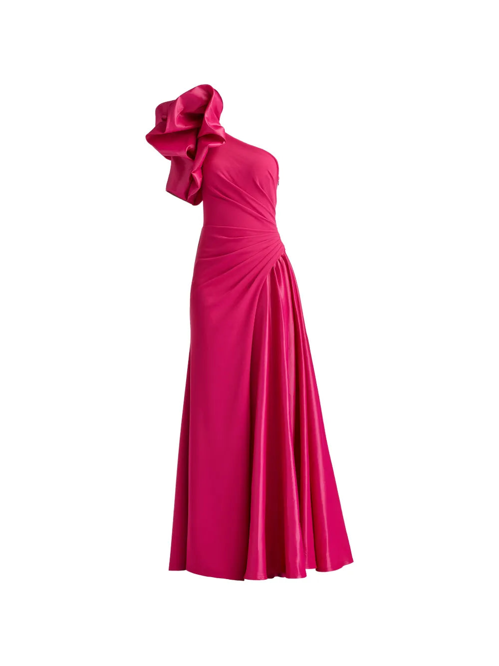 Tadashi Shoji One Shoulder Ruffled Maxi Dress