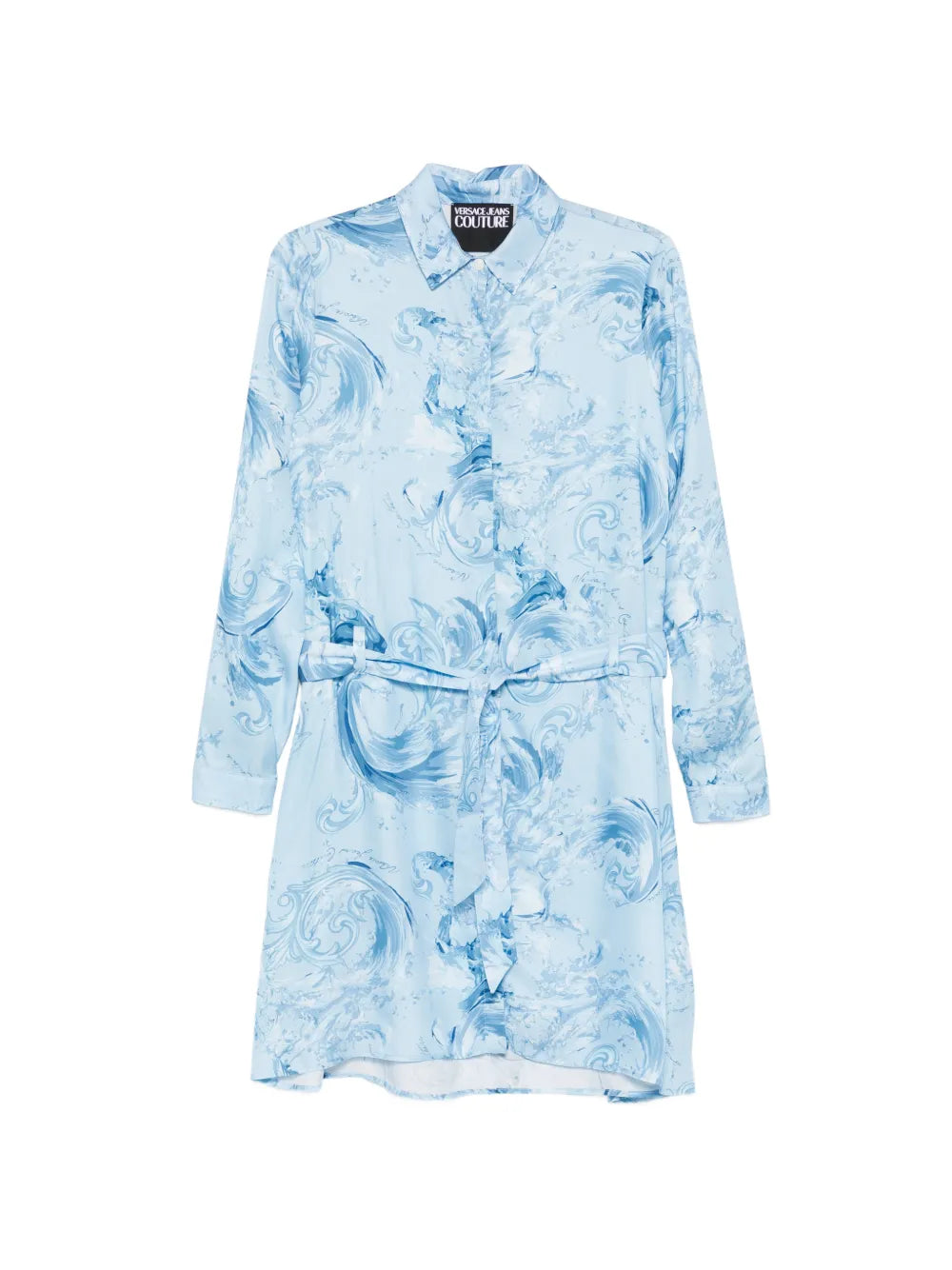 Versace Jeans Couture Tie Waist Patterned Mini Dress