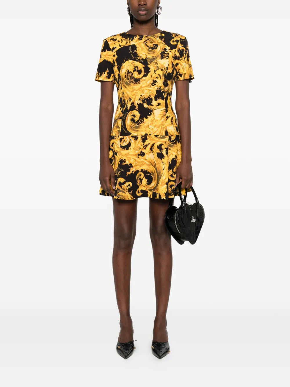 Versace Jeans Couture Baroque Print Mini Dress