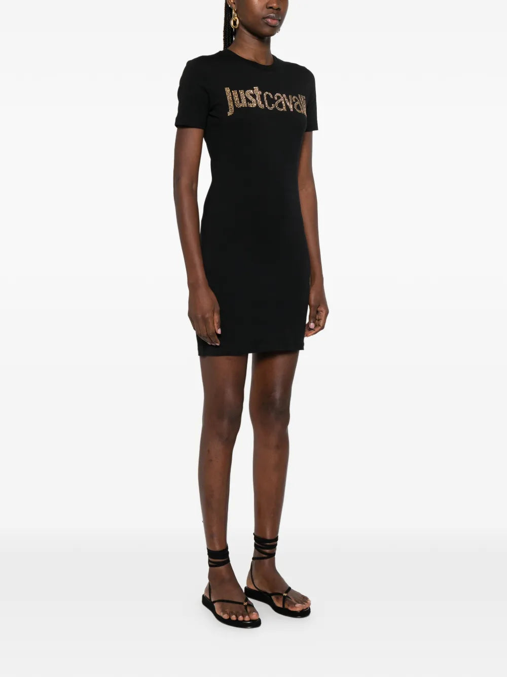 Just Cavalli Logo Embellished Mini Dress