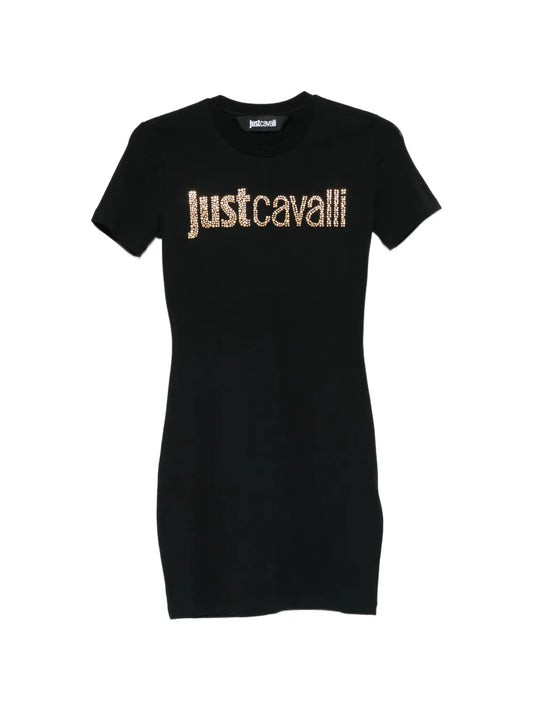 Just Cavalli Logo Embellished Mini Dress