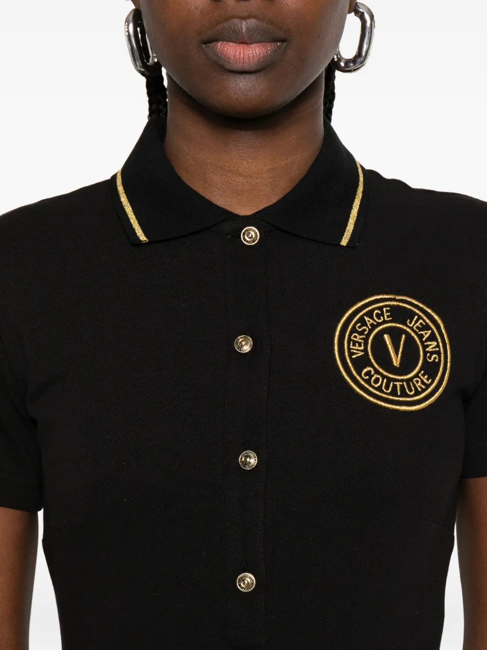 Versace Jeans Couture Button Logo Mini Dress