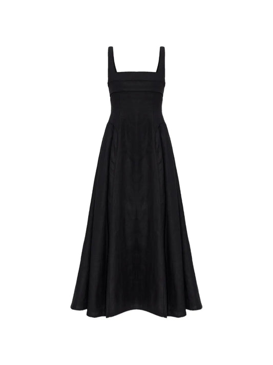 Cult Gaia Buckle Square Neck Midi Dress