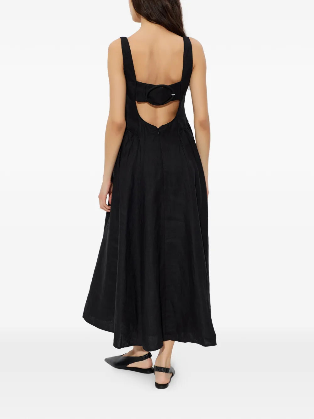 Cult Gaia Buckle Square Neck Midi Dress