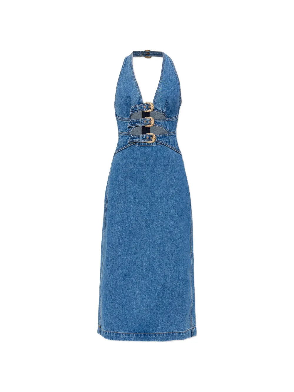 Cult Gaia Halterneck Cut Out Buckle Midi Dress