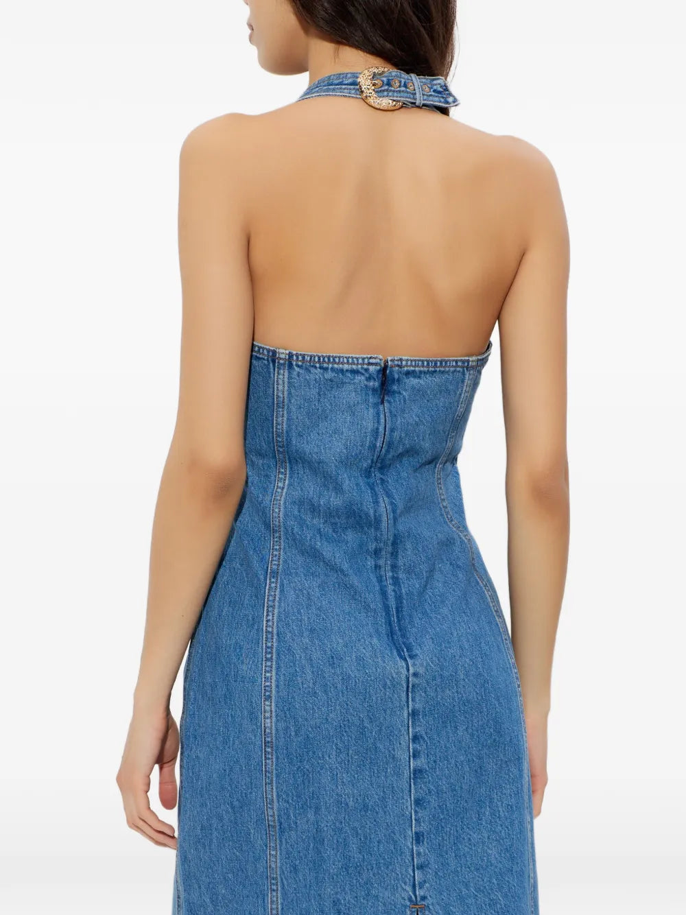 Cult Gaia Halterneck Cut Out Buckle Midi Dress