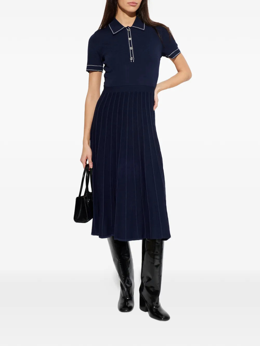 Michael Michael Kors Contrast Stitching Midi Dress