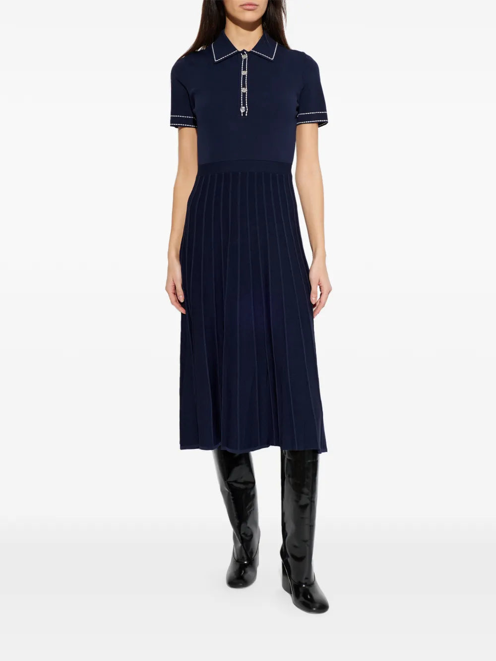 Michael Michael Kors Contrast Stitching Midi Dress