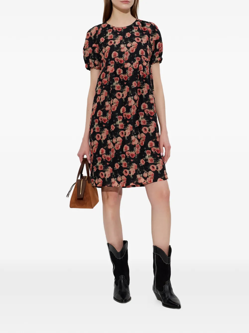 R13 Rose Print Mini Dress