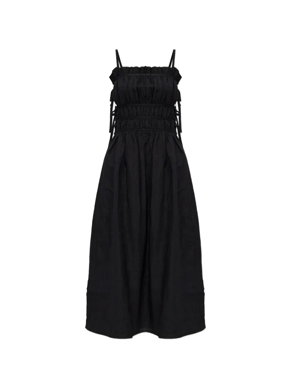 Cult Gaia Ruffled Tie Midi Dress