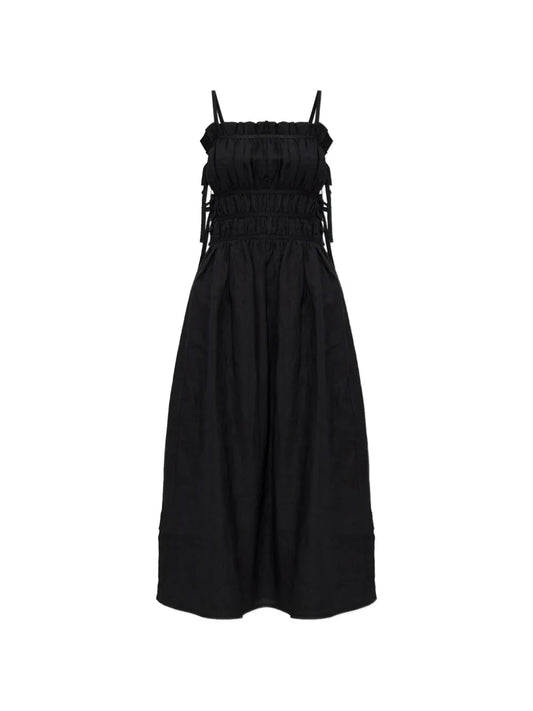 Cult Gaia Ruffled Tie Midi Dress