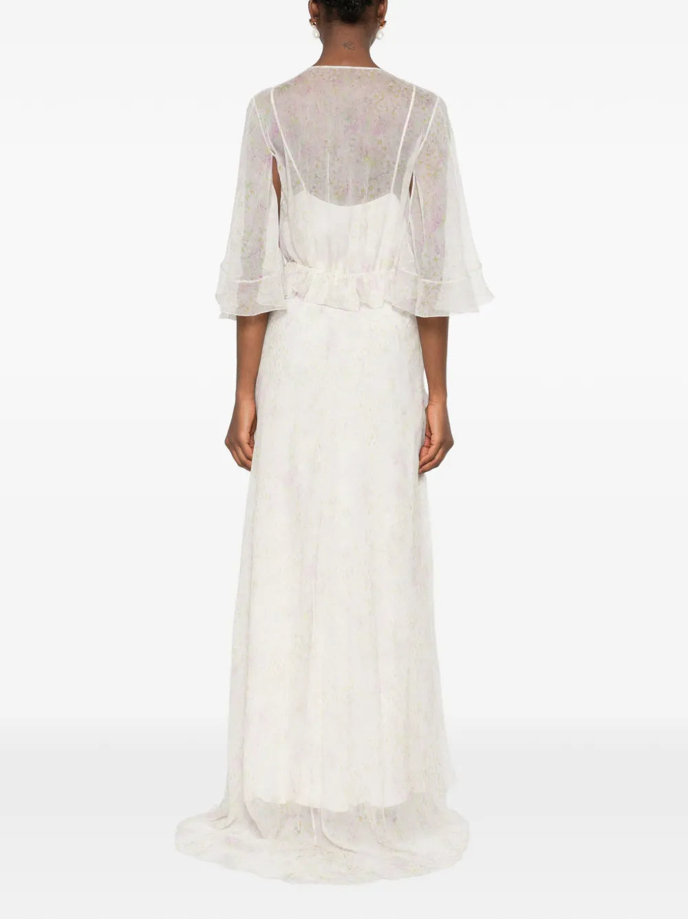 Alberta Ferretti Floral Detail Maxi Dress