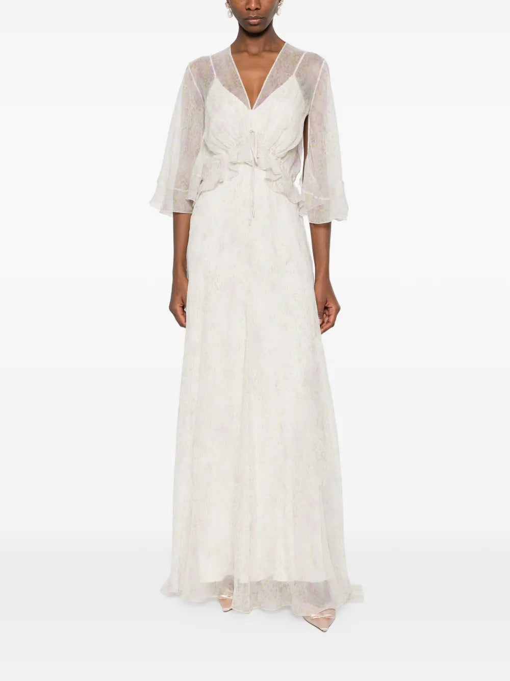 Alberta Ferretti Floral Detail Maxi Dress