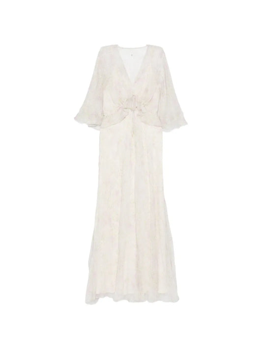 Alberta Ferretti Floral Detail Maxi Dress