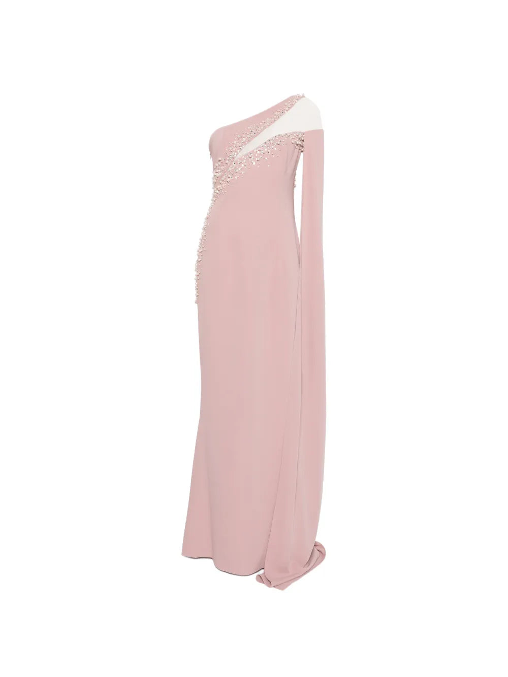 Jean Louis Sabaji Embellished One Shoulder Maxi Dress