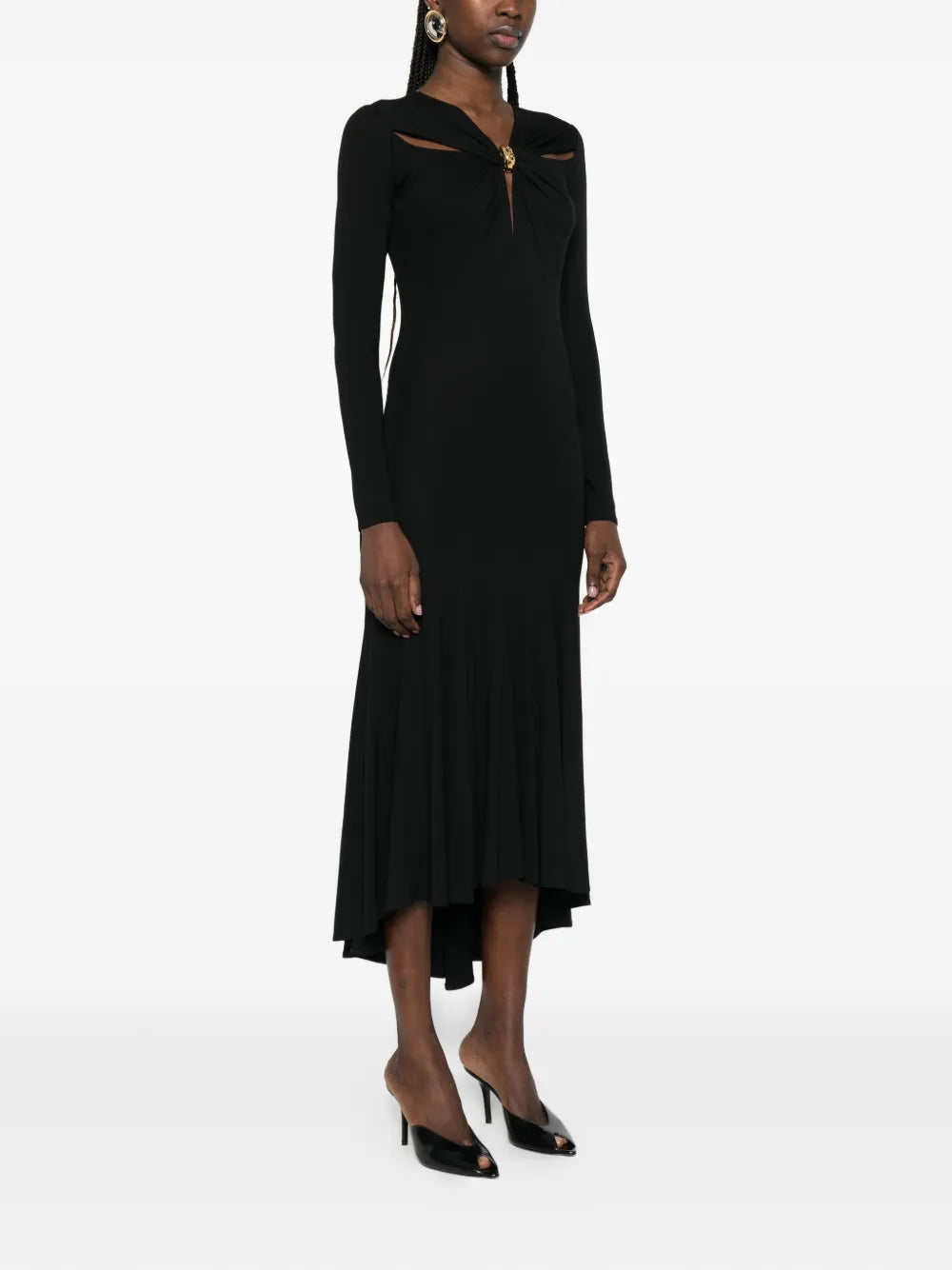 Elisabetta Franchi Long Sleeve Midi Dress