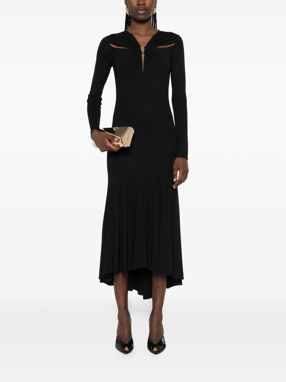 Elisabetta Franchi Long Sleeve Midi Dress