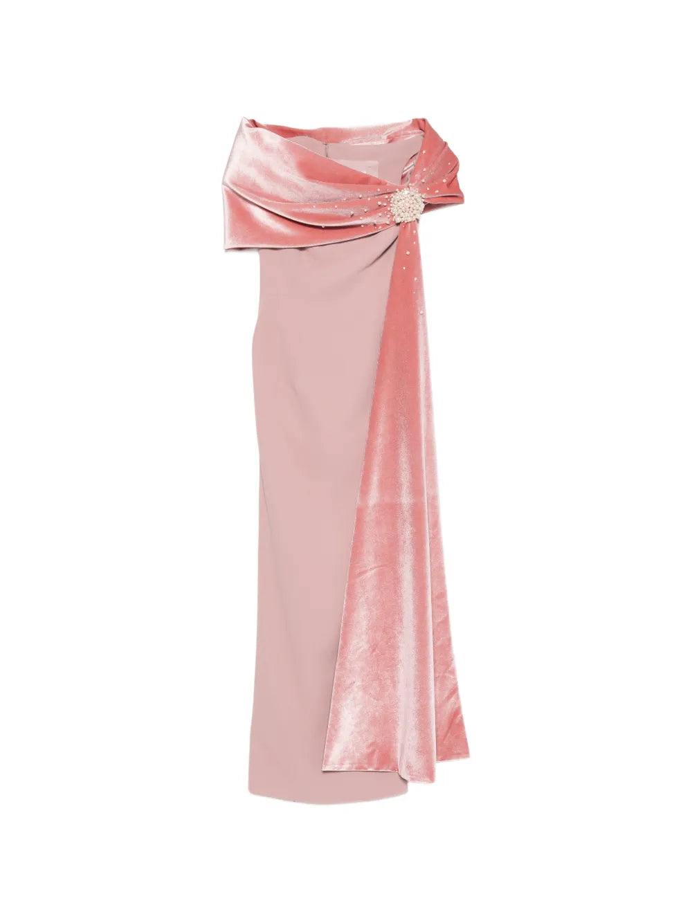 Jean Louis Sabaji Embellished Draped Maxi Dress