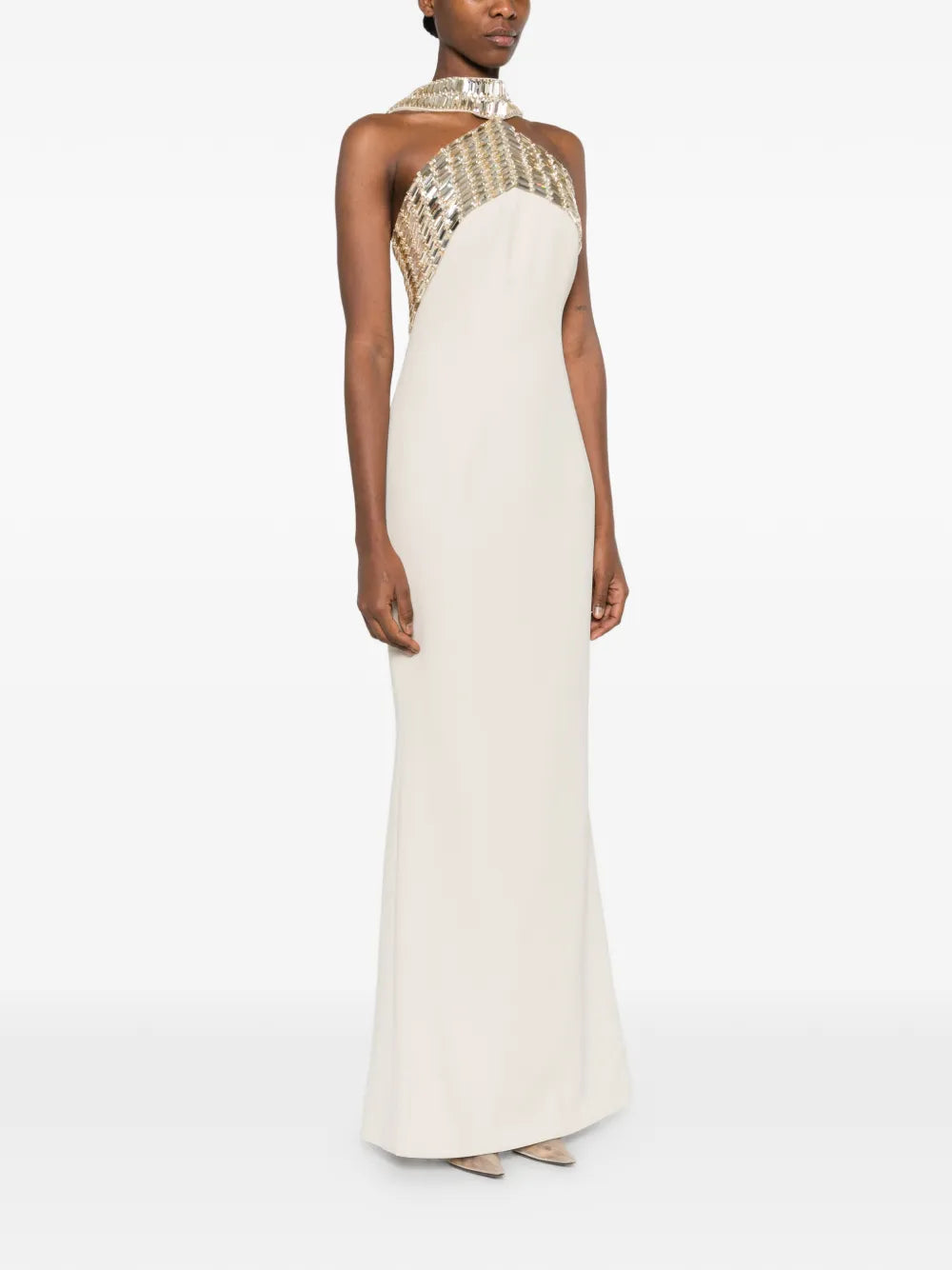 Jean Louis Sabaji Embellished Halter Dress