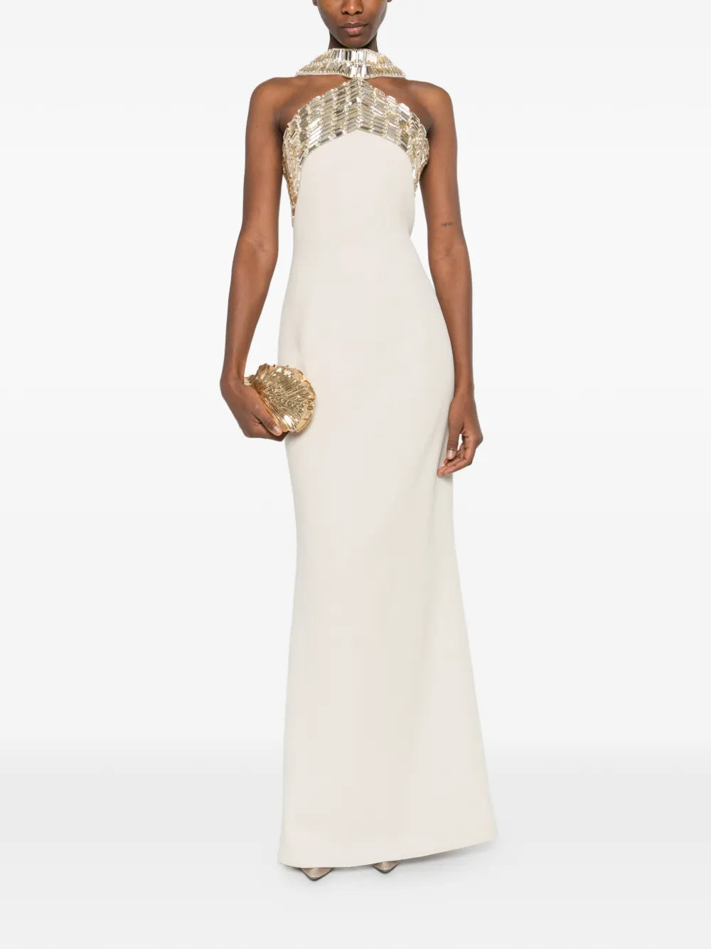 Jean Louis Sabaji Embellished Halter Dress