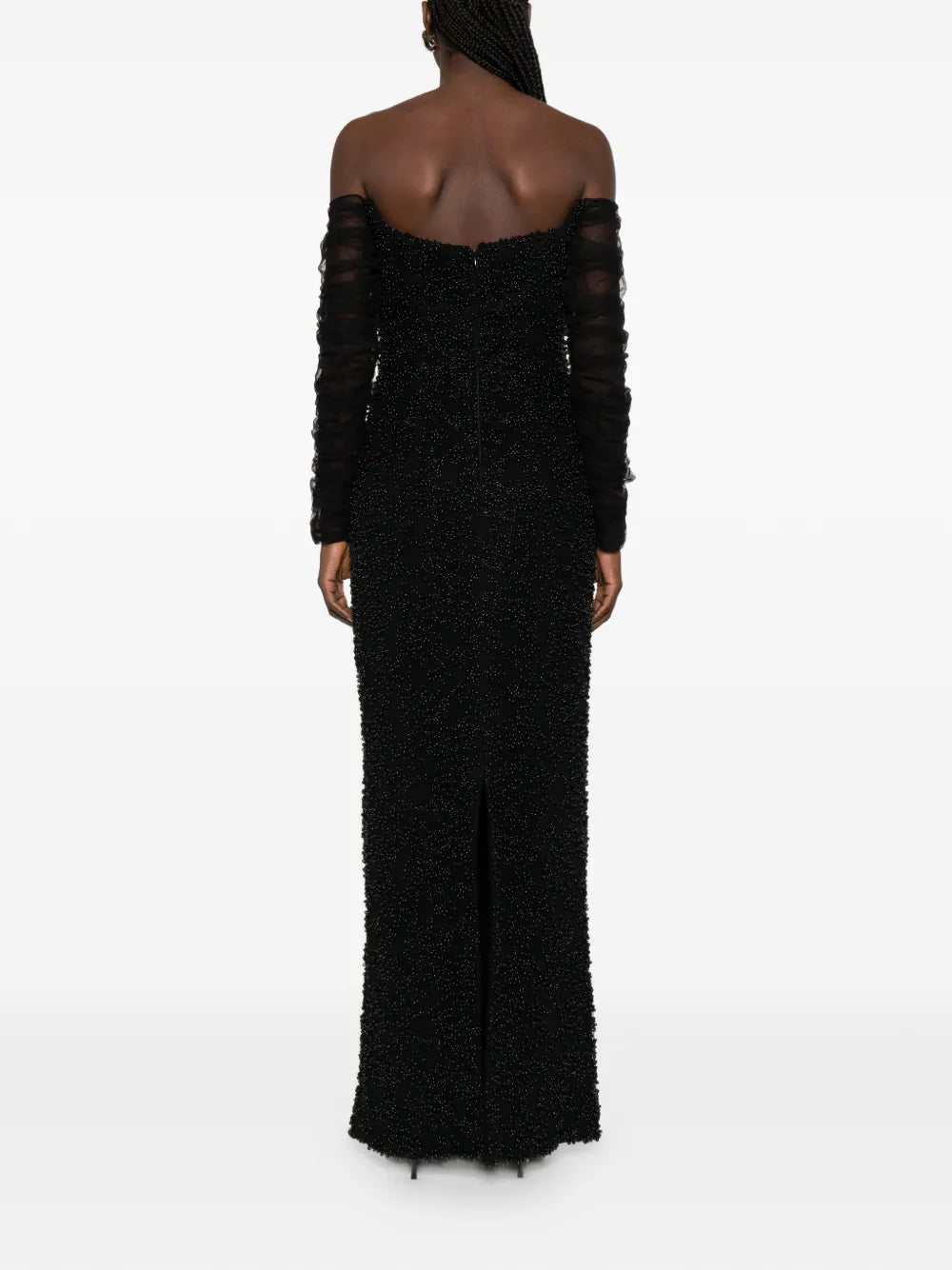 Jean Louis Sabaji Ruffled Beaded Maxi Dress