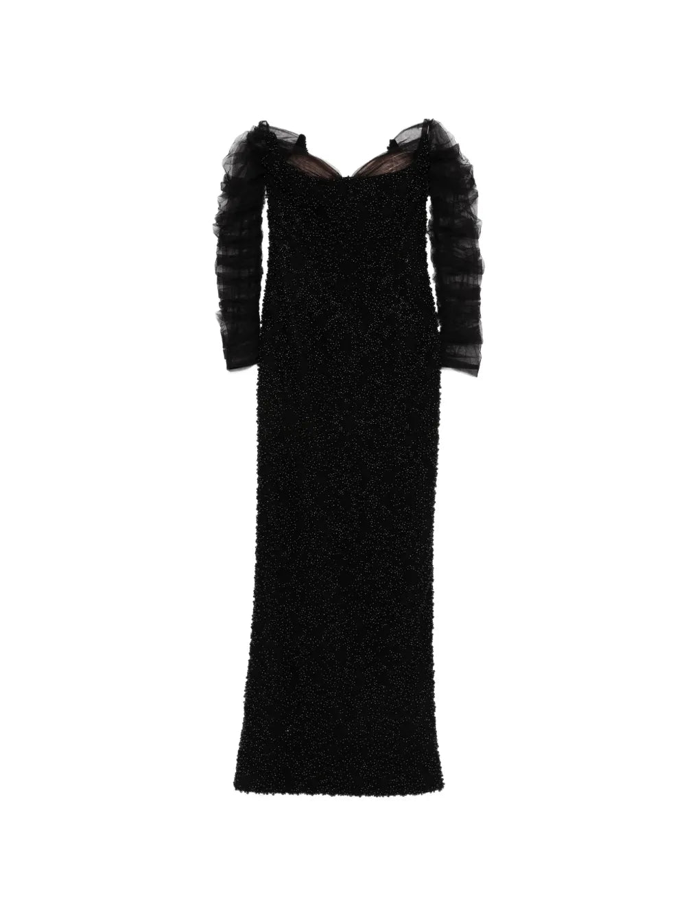 Jean Louis Sabaji Ruffled Beaded Maxi Dress