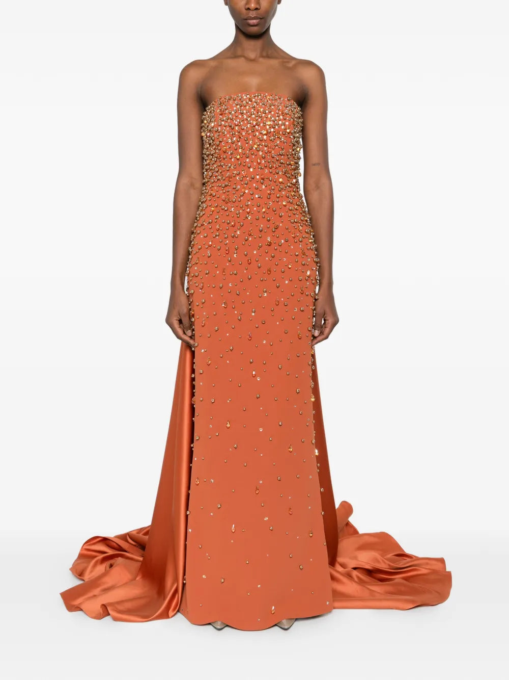 Jean Louis Sabaji Embellished Strapless Maxi Dress