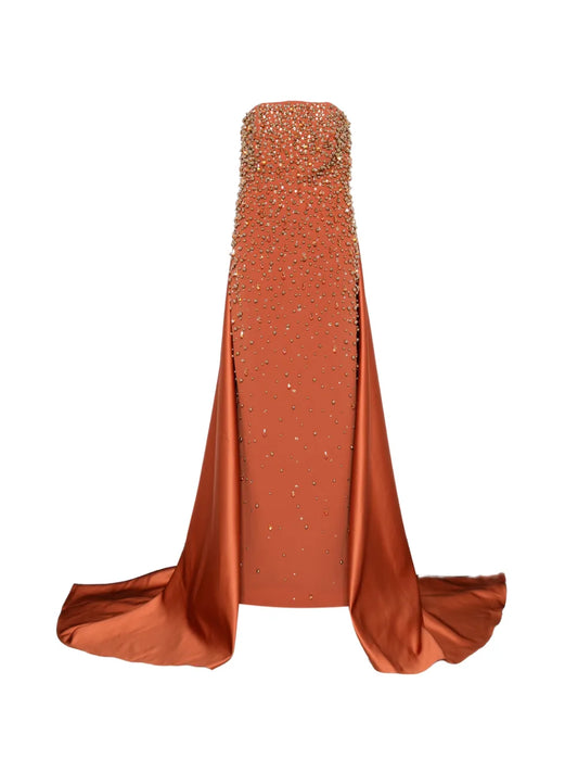 Jean Louis Sabaji Embellished Strapless Maxi Dress