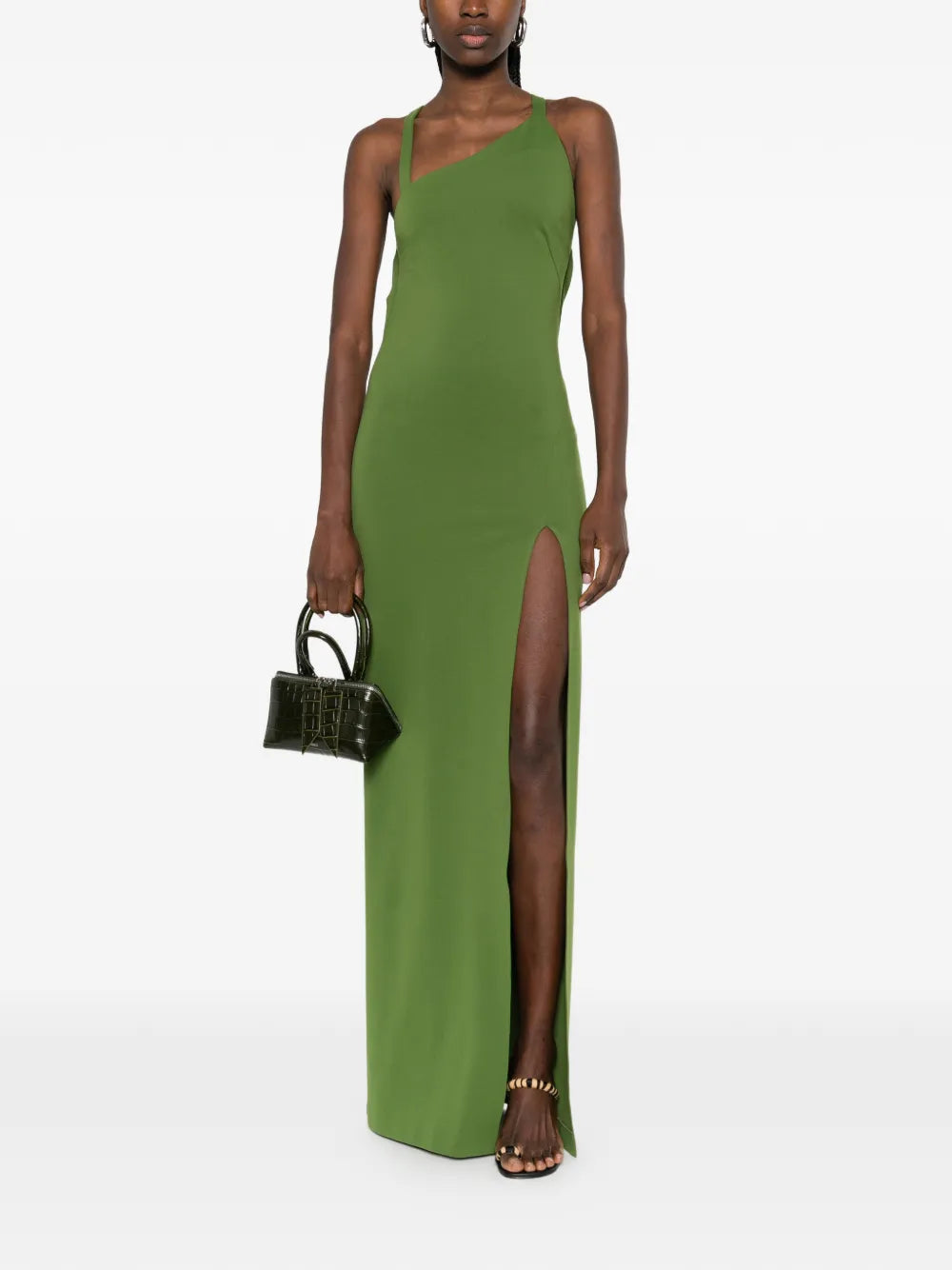 The Attico Asymmetric Neck Maxi Dress