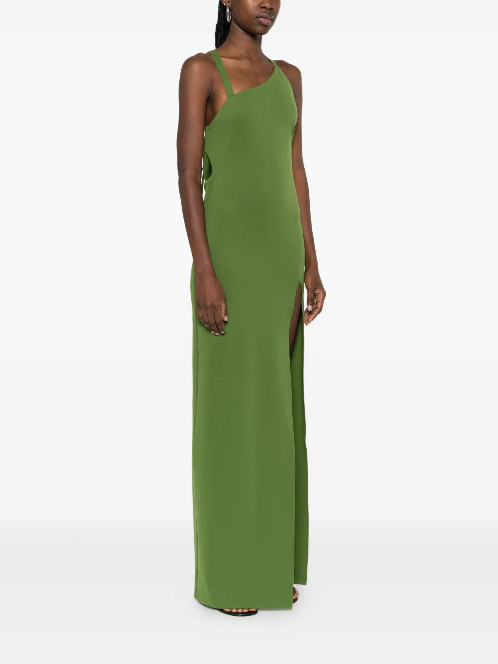The Attico Asymmetric Neck Maxi Dress