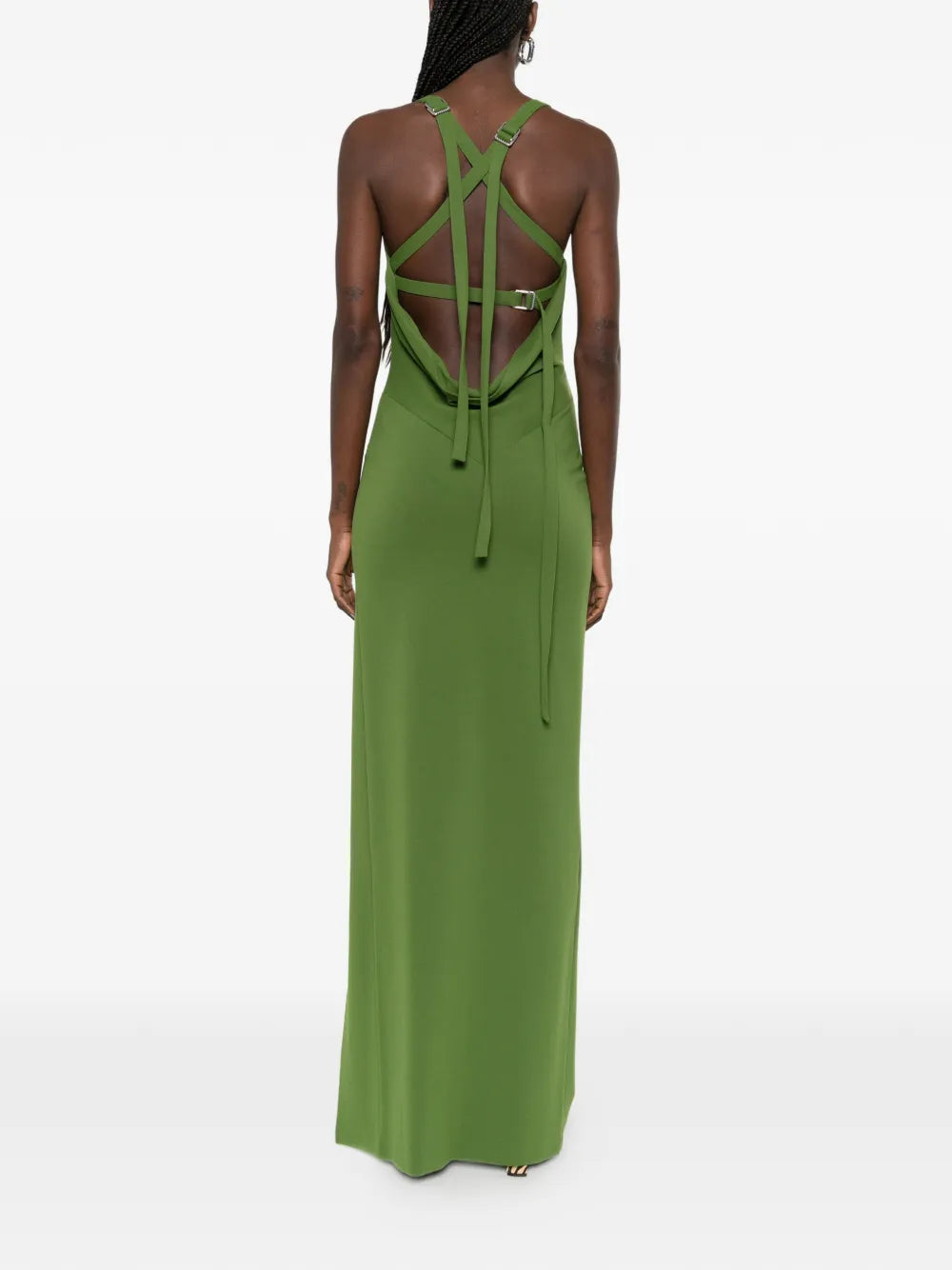 The Attico Asymmetric Neck Maxi Dress