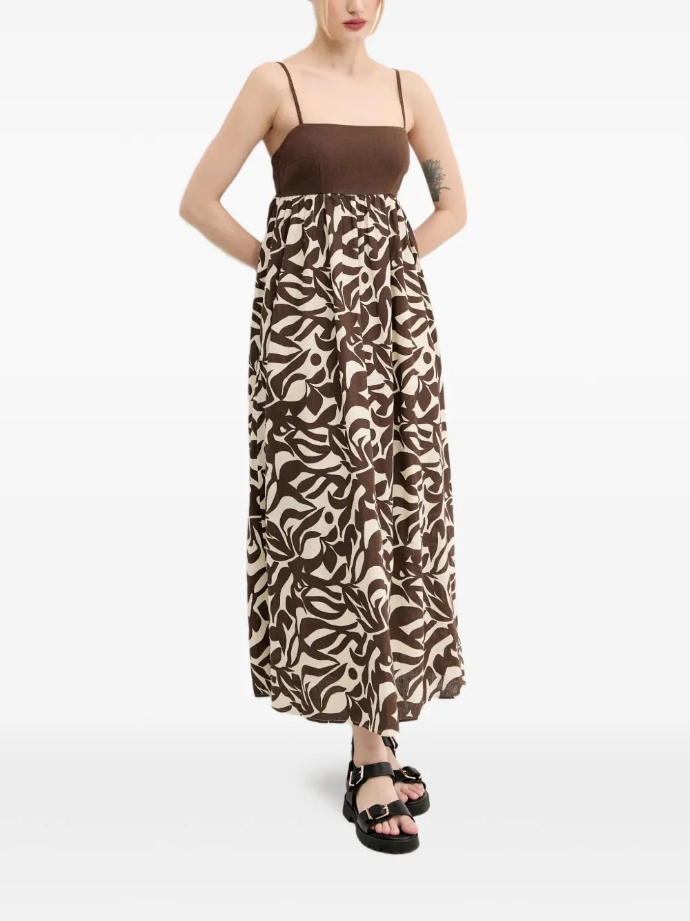 Abercrombie Fitch Floral Pattern Sleeveless Midi Dress