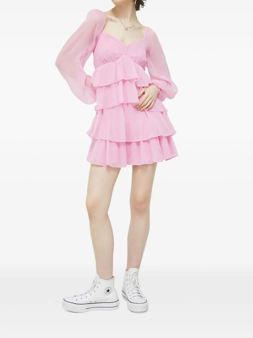 Abercrombie Fitch Ruffled V Neck Mini Dress