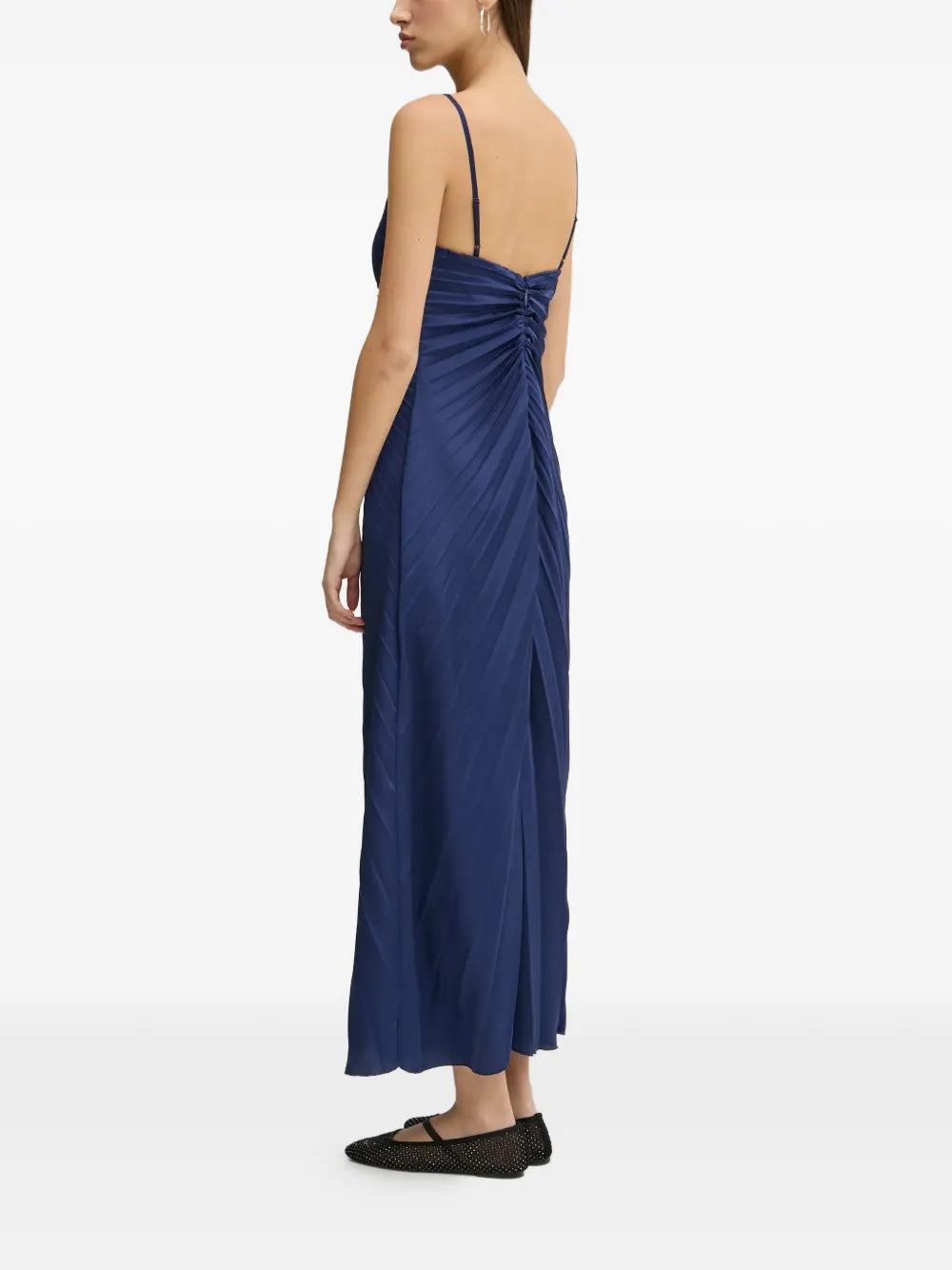 Abercrombie Fitch Pleated V Neck Midi Dress