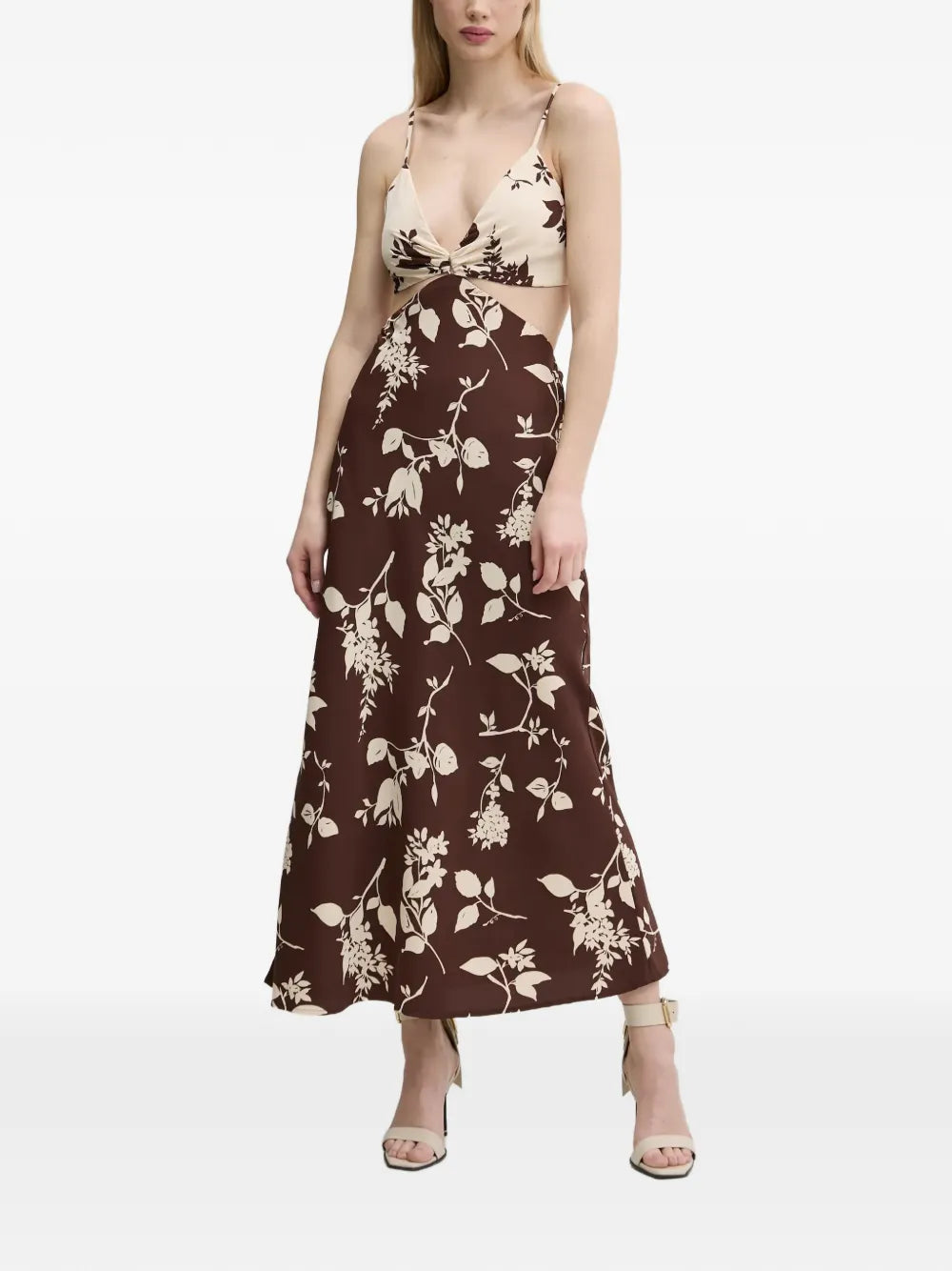 Abercrombie Fitch Cut Out Floral Pattern Midi Dress