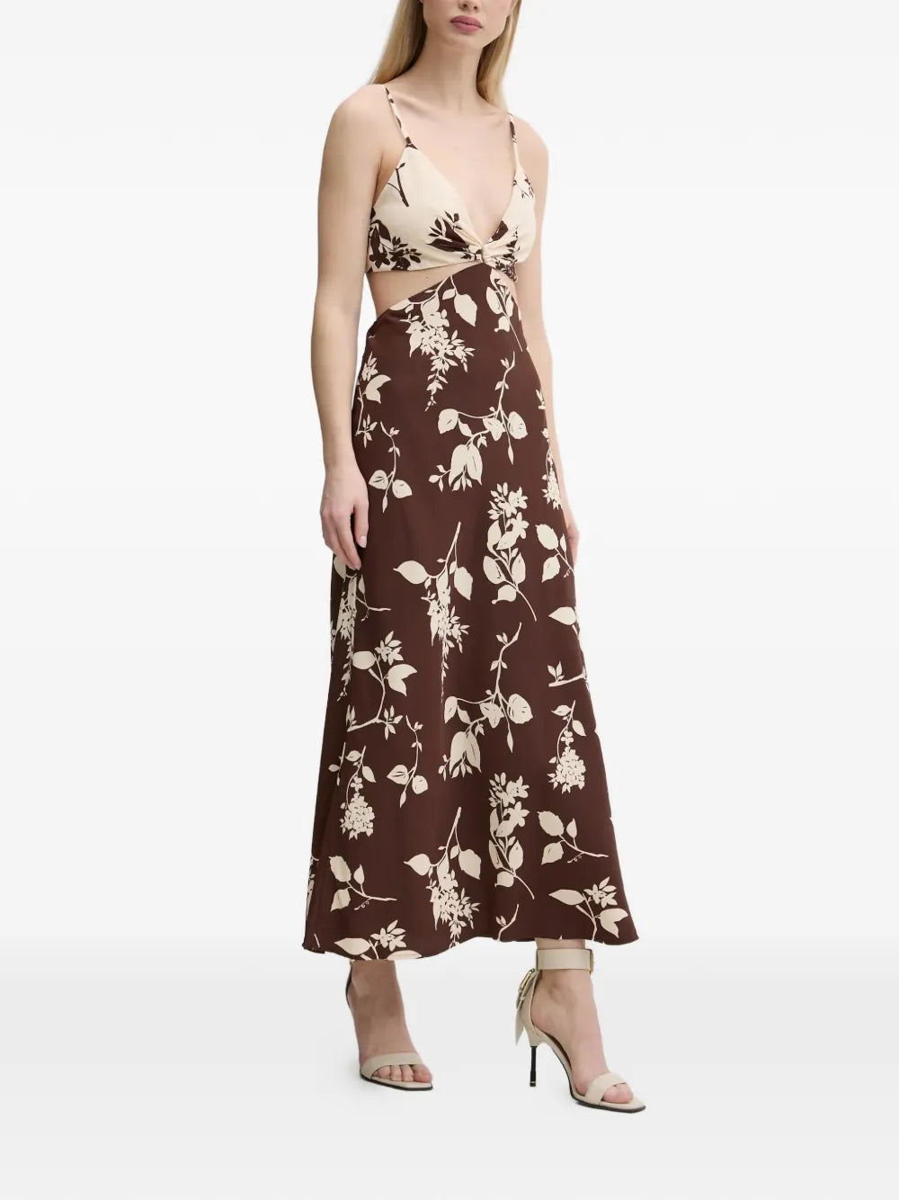 Abercrombie Fitch Cut Out Floral Pattern Midi Dress