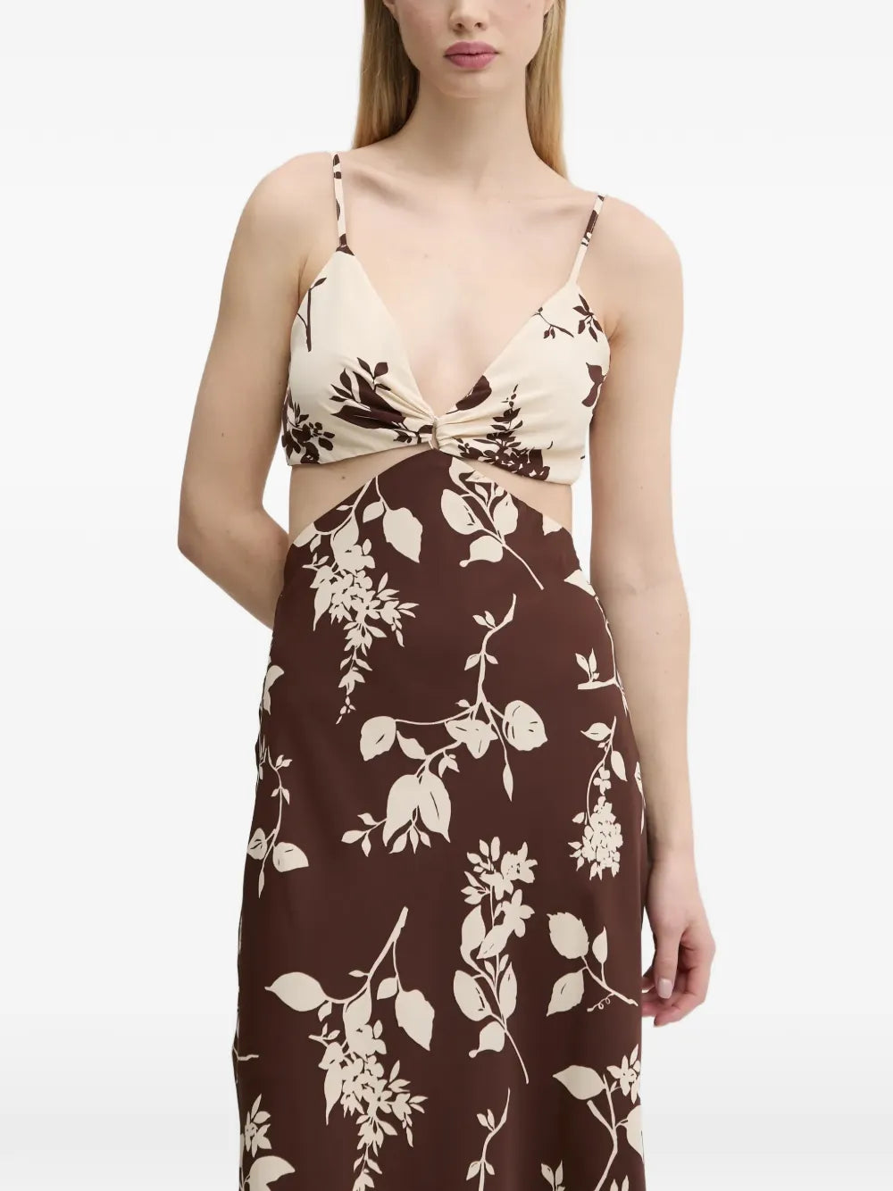 Abercrombie Fitch Cut Out Floral Pattern Midi Dress