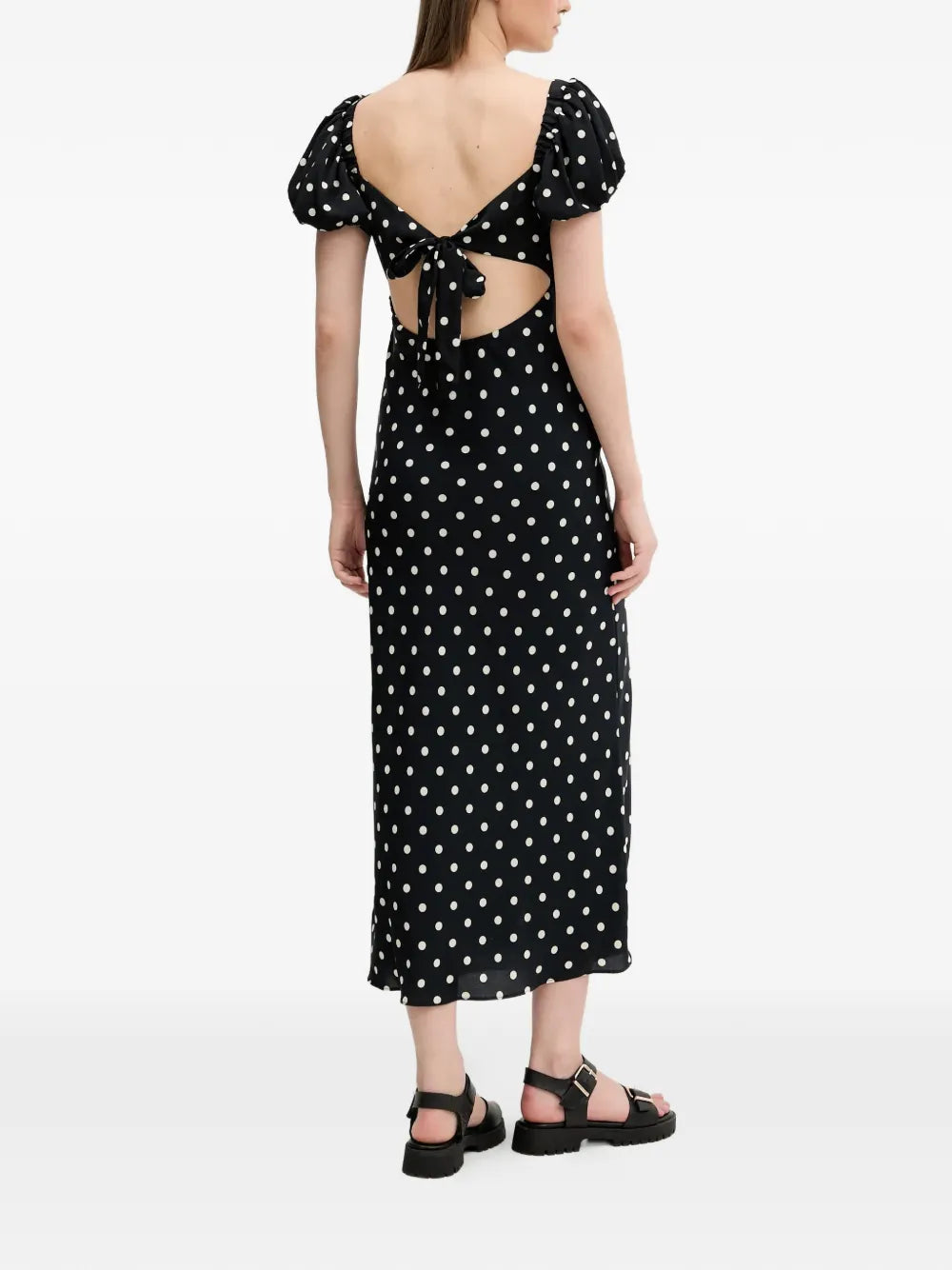 Abercrombie Fitch Polka Dot Tie Midi Dress