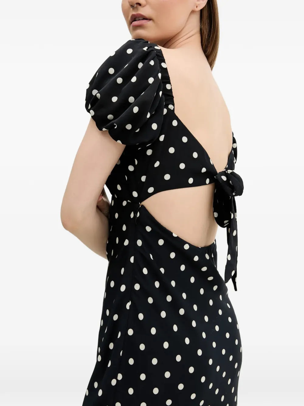 Abercrombie Fitch Polka Dot Tie Midi Dress