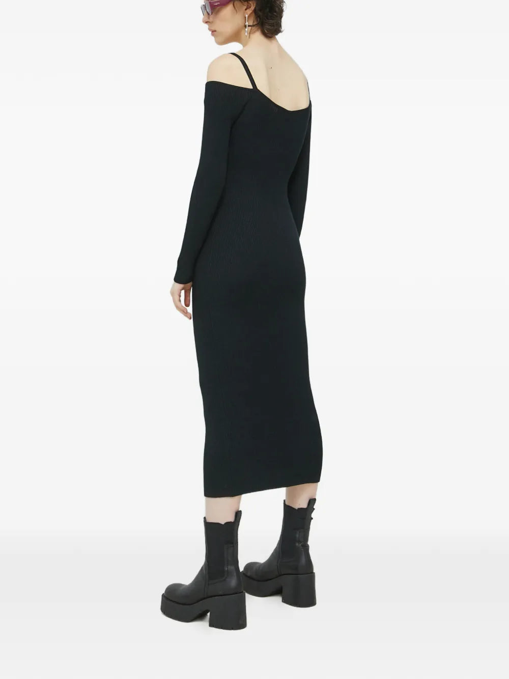 Abercrombie Fitch Off Shoulder V Neck Midi Dress