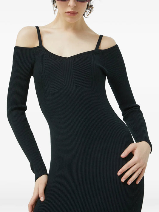 Abercrombie Fitch Off Shoulder V Neck Midi Dress