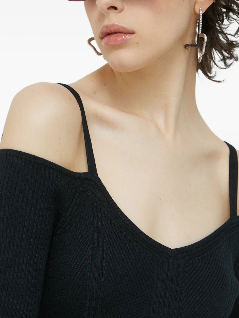 Abercrombie Fitch Off Shoulder V Neck Midi Dress