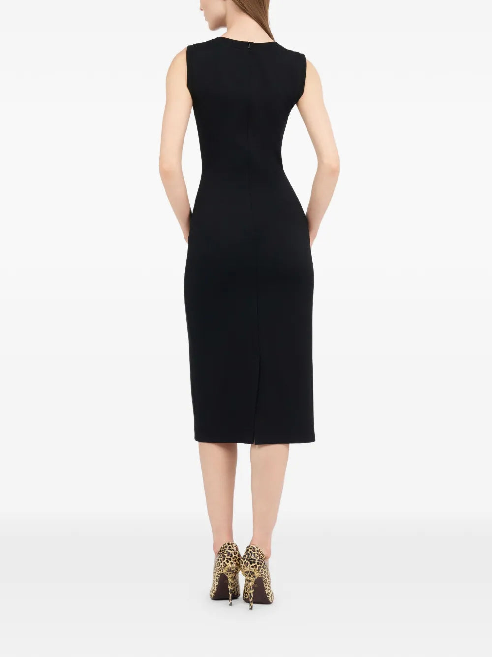 Roberto Cavalli Embroidered Cut Out Midi Dress