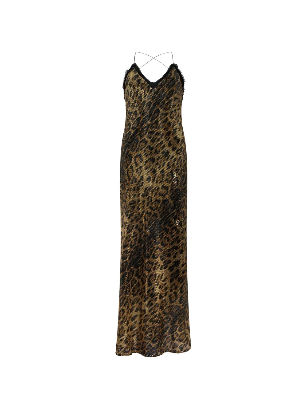 Roberto Cavalli Jaguar Print Embellished Maxi Dress